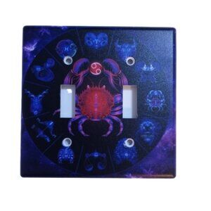 Double Toggle Receptacle Outlet Wall Plate Crab Cancer Horoscope Light Switch